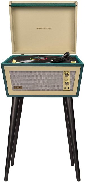 Crosley Sterling Turntable with Aux-In, Bluetooth and removable legs, Green & Cream